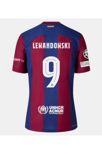 Fotbalové Dres Barcelona Robert Lewandowski #9 Domácí Oblečení 2023-24 Krátký Rukáv